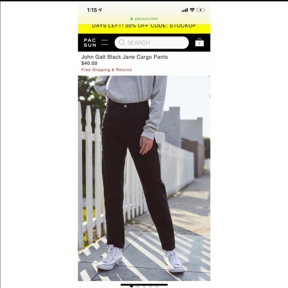 john galt black jane cargo pants